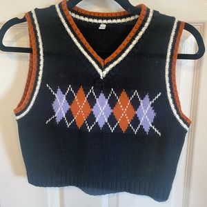 Crop sweater vest